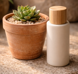 Midnight Spice perfume bottle with black cap and gold label on a dark background